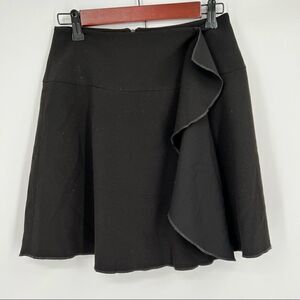 Ann Taylor Loft‎ Black Mini Skirt ruffle size 0 petite xs